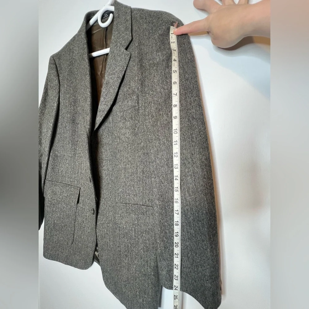 J.Crew Wool Blazer Men’s 39R Tweed / Herringbone Sports Coat Jacket In Brown - Picture 5 of 13